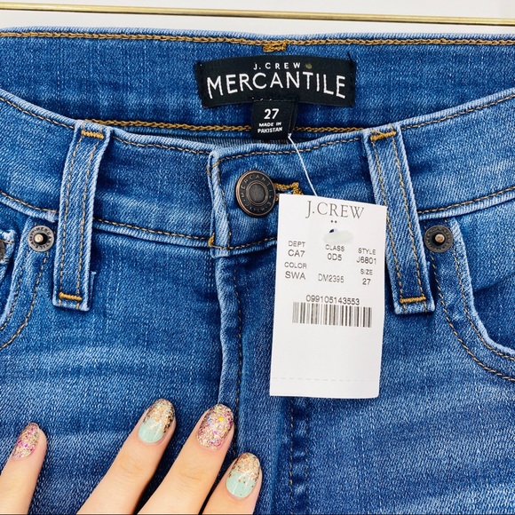 NWT NEW J. Crew High Rise Stretch Skinny Ankle Jean Medium Wash Size 27 - Picture 6 of 9